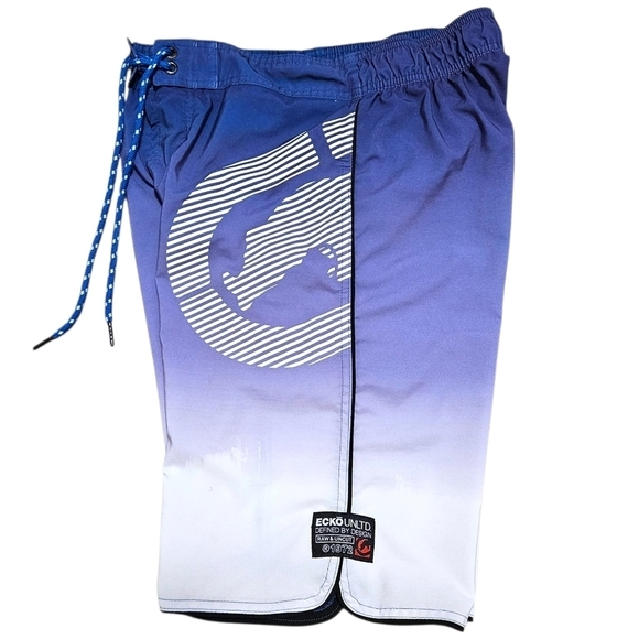 Echo Other - Ecko Unltd Men’s Board Shorts Size M 30” Waist Blue Gradient Swim Trunks y2k
